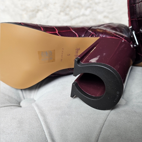 Coach Brielle Croc-embossed leather ankle boots - Picture 12 of 13